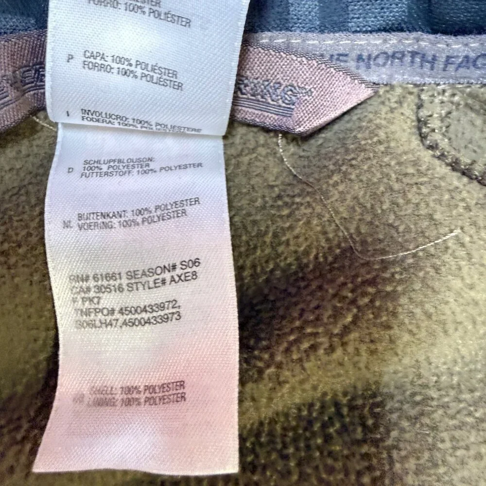 The North Face Men’s TKA 100 Full-Zip Jacket L‎ Olive Green/Black EUC